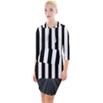 Stripes Geometric Pattern Digital Art Art Abstract Abstract Art Quarter Sleeve Hood Bodycon Dress