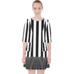 Stripes Geometric Pattern Digital Art Art Abstract Abstract Art Quarter Sleeve Pocket Dress