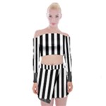 Stripes Geometric Pattern Digital Art Art Abstract Abstract Art Off Shoulder Top with Mini Skirt Set