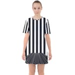 Stripes Geometric Pattern Digital Art Art Abstract Abstract Art Sixties Short Sleeve Mini Dress
