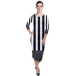 Stripes Geometric Pattern Digital Art Art Abstract Abstract Art Quarter Sleeve Midi Velour Bodycon Dress