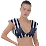 Stripes Geometric Pattern Digital Art Art Abstract Abstract Art Plunge Frill Sleeve Bikini Top