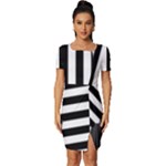 Stripes Geometric Pattern Digital Art Art Abstract Abstract Art Fitted Knot Split End Bodycon Dress