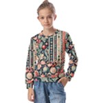 Winter Snow Holidays Kids  Long Sleeve T-Shirt with Frill 