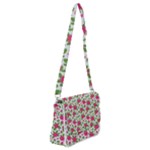 Flowers Leaves Roses Pattern Floral Nature Background Shoulder Bag with Back Zipper