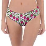 Flowers Leaves Roses Pattern Floral Nature Background Reversible Classic Bikini Bottoms