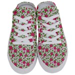 Flowers Leaves Roses Pattern Floral Nature Background Half Slippers