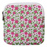 Flowers Leaves Roses Pattern Floral Nature Background Mini Square Pouch
