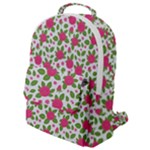 Flowers Leaves Roses Pattern Floral Nature Background Flap Pocket Backpack (Small)