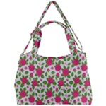 Flowers Leaves Roses Pattern Floral Nature Background Double Compartment Shoulder Bag