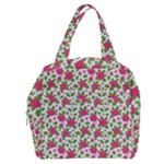 Flowers Leaves Roses Pattern Floral Nature Background Boxy Hand Bag