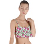 Flowers Leaves Roses Pattern Floral Nature Background Layered Top Bikini Top 