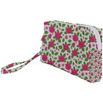 Flowers Leaves Roses Pattern Floral Nature Background Wristlet Pouch Bag (Small)