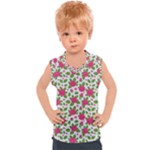 Flowers Leaves Roses Pattern Floral Nature Background Kids  Sport Tank Top