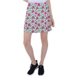 Flowers Leaves Roses Pattern Floral Nature Background Tennis Skirt
