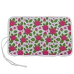 Flowers Leaves Roses Pattern Floral Nature Background Pen Storage Case (M)