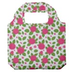Flowers Leaves Roses Pattern Floral Nature Background Premium Foldable Grocery Recycle Bag