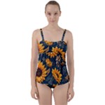 Flowers Pattern Spring Bloom Blossom Rose Nature Flora Floral Plant Twist Front Tankini Set