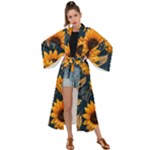 Flowers Pattern Spring Bloom Blossom Rose Nature Flora Floral Plant Maxi Kimono