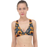Flowers Pattern Spring Bloom Blossom Rose Nature Flora Floral Plant Classic Banded Bikini Top