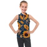 Flowers Pattern Spring Bloom Blossom Rose Nature Flora Floral Plant Kids  Sleeveless Polo T-Shirt