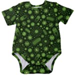Seamless Pattern With Viruses Baby Short Sleeve Bodysuit
