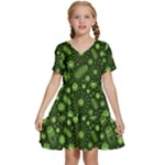 Seamless Pattern With Viruses Kids  Short Sleeve Tiered Mini Dress