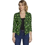 Seamless Pattern With Viruses Women s Casual 3/4 Sleeve Spring Jacket