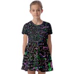 Math Linear Mathematics Education Circle Background Kids  Short Sleeve Pinafore Style Dress