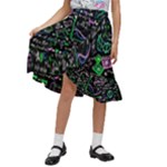 Math Linear Mathematics Education Circle Background Kids  Ruffle Flared Wrap Midi Skirt