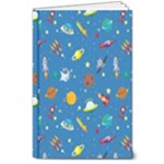 Space Rocket Solar System Pattern 8  x 10  Hardcover Notebook