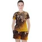 Honeycomb With Bees Women s T-Shirt and Shorts Set