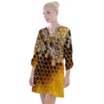 Honeycomb With Bees Open Neck Shift Dress