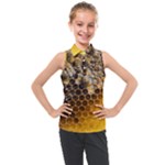 Honeycomb With Bees Kids  Sleeveless Polo T-Shirt