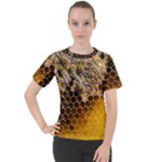 Honeycomb With Bees Women s Sport Raglan T-Shirt