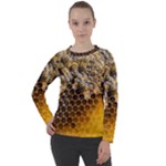 Honeycomb With Bees Women s Long Sleeve Raglan T-Shirt
