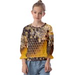 Honeycomb With Bees Kids  Cuff Sleeve Top