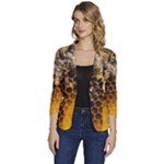 Honeycomb With Bees Women s One-Button 3/4 Sleeve Short Jacket