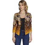 Honeycomb With Bees Women s Casual 3/4 Sleeve Spring Jacket
