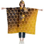 Honeycomb With Bees Women s Hooded Rain Ponchos