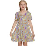Halloween Candy Kids  Short Sleeve Tiered Mini Dress
