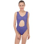 Cute sketchy monsters motif pattern Center Cut Out Swimsuit