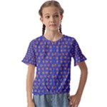 Cute sketchy monsters motif pattern Kids  Cuff Sleeve Scrunch Bottom T-Shirt