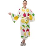 Strawberry Lemons Fruit Maxi Velvet Kimono