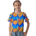 Fruit Texture Wave Fruits Kids  Cuff Sleeve Scrunch Bottom T-Shirt