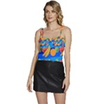 Fruit Texture Wave Fruits Flowy Camisole Tie Up Top