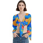 Fruit Texture Wave Fruits Trumpet Sleeve Cropped Top