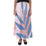 Summer Pattern Tropical Design Nature Green Plant Flared Maxi Skirt
