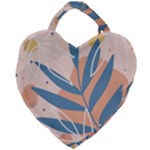 Summer Pattern Tropical Design Nature Green Plant Giant Heart Shaped Tote