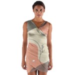 Pattern Line Art Texture Minimalist Design Wrap Front Bodycon Dress